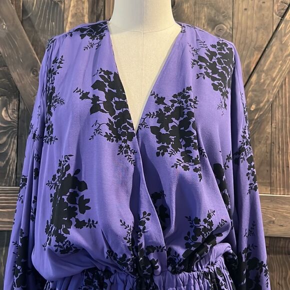 ZARA PURPLE SHORT FLORAL PRINT LOOSE-FITTING PLEATED DETAIL DRESS Sz-Med - Picture 6 of 15